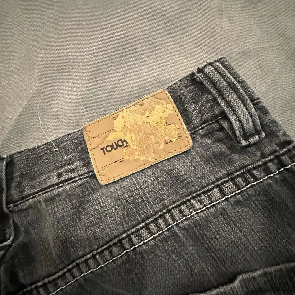 Vintage Jean Shorts Baggy Skater Streetwear Hip Hop Y2K Black Denim Faded